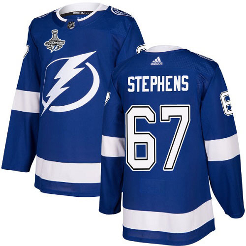 Adidas Tampa Bay Lightning Men #67 Mitchell Stephens Blue Home Authentic 2020 Stanley Cup Champions Stitched NHL Jersey
